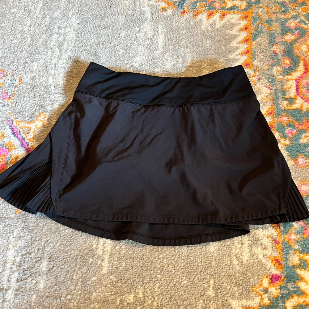 Lululemon Play Off the Pleats Black Tennis Skirt